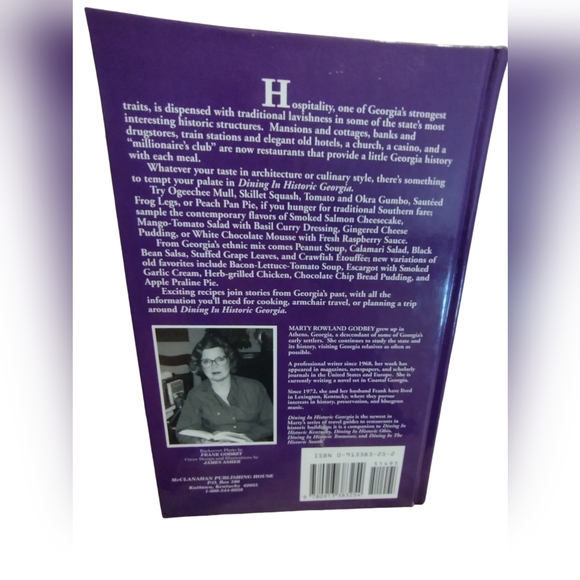 Autographed 1992 Dining in Historic Georgia hardcover cookbook - Godbey - Picture 2 of 5